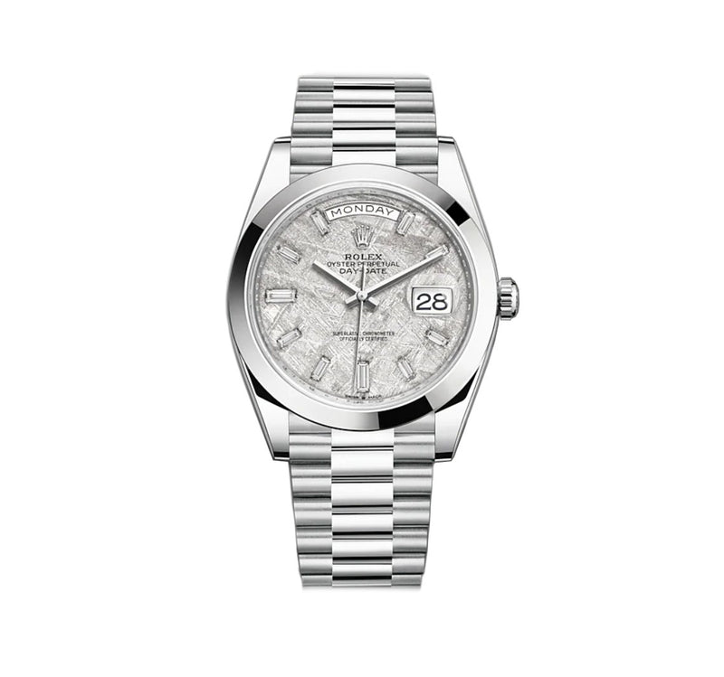 Rolex Day Date 40 Platinum President Meteorite Diamond Dial 228206