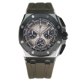 43mm Chronograph Steel Ceramic Smoked Light Brown Dial Taupe Strap