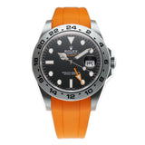42mm Black Dial On Orange RubberB & Steel Bracelet Included Box and Papers