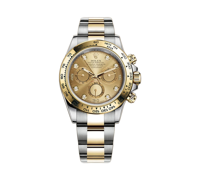 Steel & 18k Yellow Gold Champagne Diamond Dial