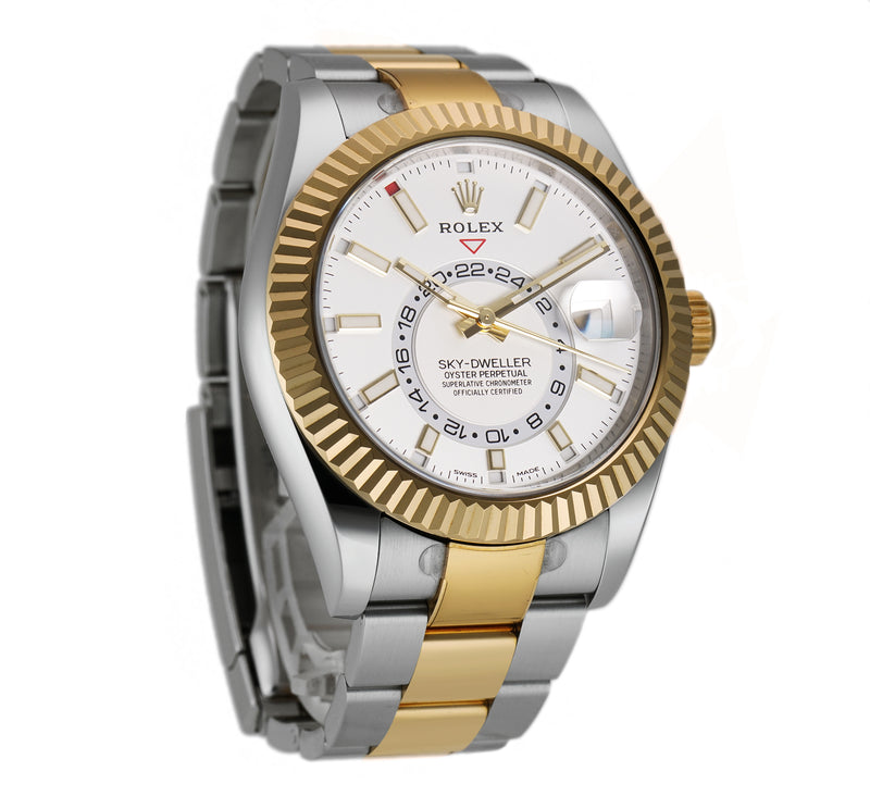Steel & 18k Yellow Gold 42mm White Dial on RubberB Bracelet Included