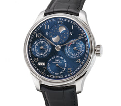 44mm Perpetual Calendar 18k White Gold Blue Dial Factory Serviced in 2023
