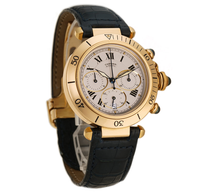 Pasha Chronograph 38mm 18k Yellow Gold Special Gold Rotor
