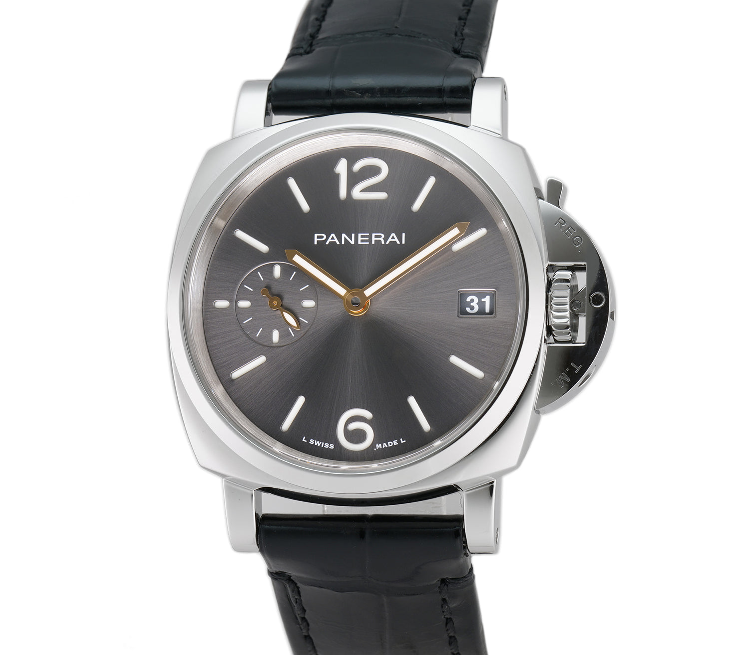 Panerai 38mm Luminor Due Steel Anthracite Grey Sandwich Dial