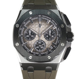 43mm Chronograph Steel Ceramic Smoked Light Brown Dial Taupe Strap