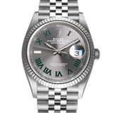 36mm Steel Wimbledon Dial 18k Fluted Bezel Jubilee Bracelet