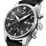 41mm Chronograph Stainless Steel Bezel Black Dial On Strap