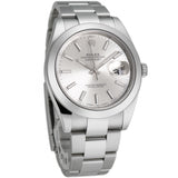 Steel 41mm Silver Index Dial Oyster Bracelet Box and Papers 2017