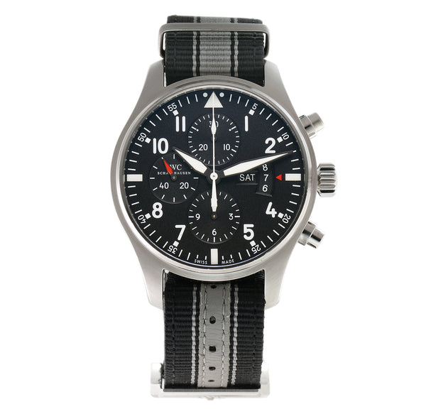43mm Pilot Chronograph Steel Black Dial Box and Papers 2015