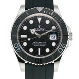 42mm 18k White Gold Ceramic Bezel On Oysterflex
