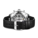 41mm Chronograph Stainless Steel Bezel Black Dial On Strap