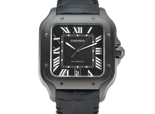 Cartier Santos 40mm Large ADLC Black Dial WSSA0039 – Element iN Time NYC