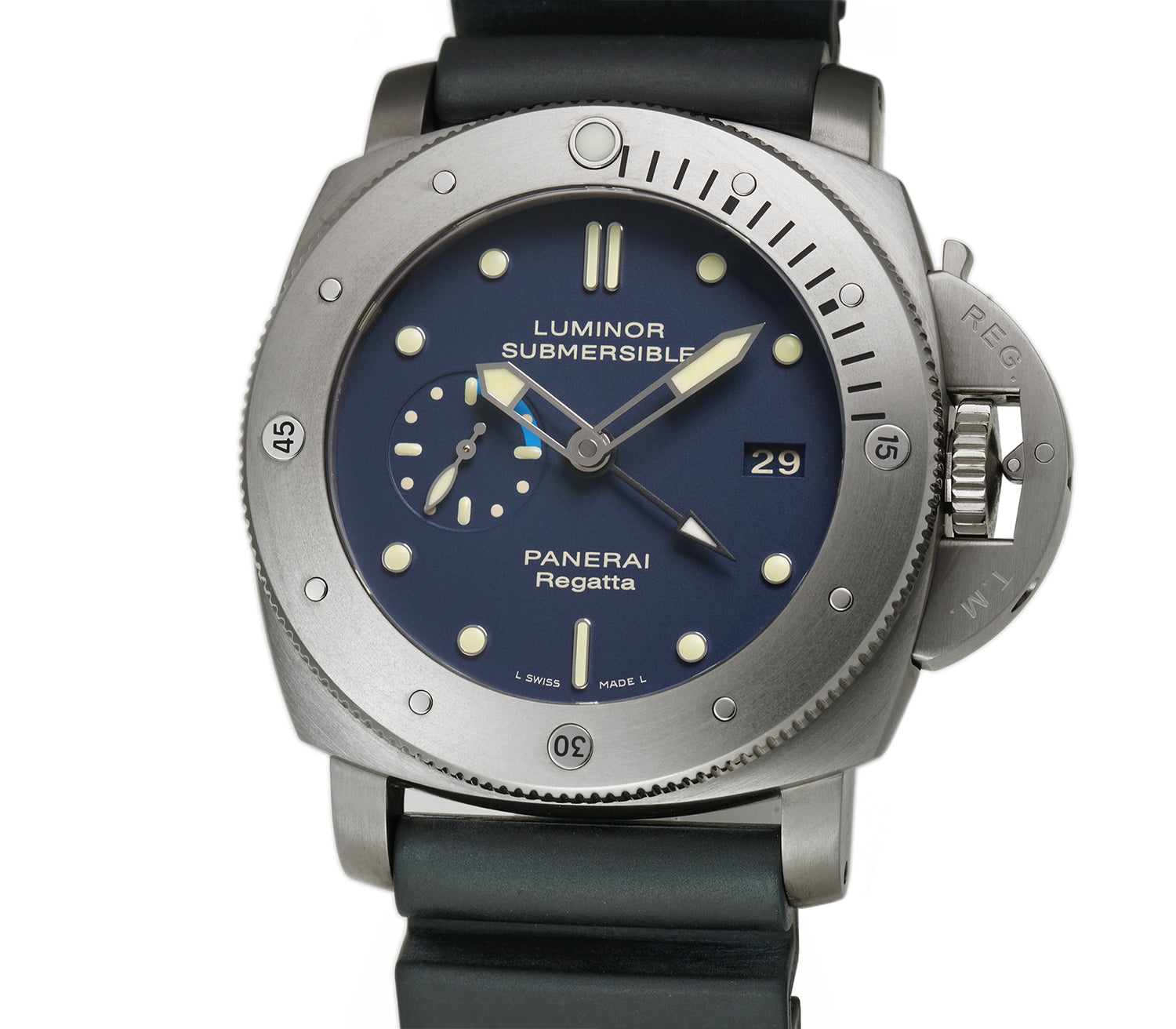 Panerai 47mm Luminor Submersible 1950 Regatta Titanium Blue