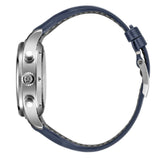 43mm Chronograph Stainless Steel Bezel Blue Dial On Strap