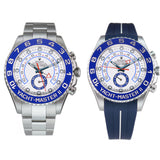 Regatta Chronograph 44mm Blue Hands on RubberB  Bracelet Included