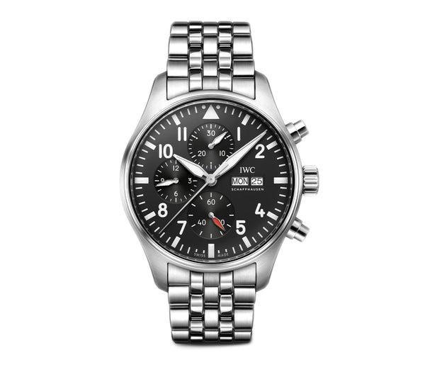 43mm Chronograph Stainless Steel Black Dial