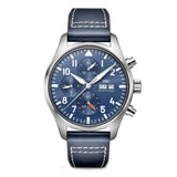 43mm Chronograph Stainless Steel Bezel Blue Dial On Strap