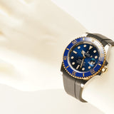 41mm Steel and Yellow Gold Ceramic Bezel Blue Dial RubberB Included