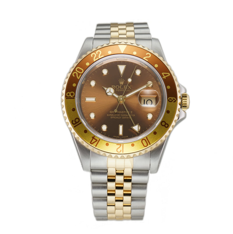 40mm Steel and Yellow Gold Root Beer Brown Dial Jubilee Y Serial Circa 2002