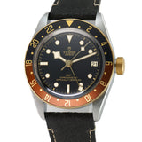 GMT S&G Rootbeer Steel and Yellow Gold 41mm Black Dial on Leather