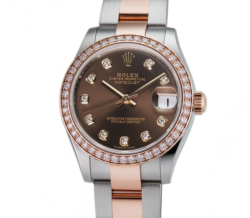 31mm Steel & Everose Gold Diamond Bezel Chocolate Diamond Dial Oyster