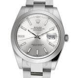Steel 41mm Silver Index Dial Oyster Bracelet