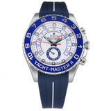 Regatta Chronograph 44mm Blue Hands on RubberB  Bracelet Included