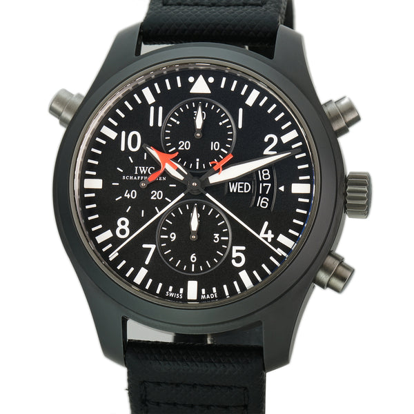 IWC Pilot Double Chronograph Top Gun 46mm Ceramic Black Dial