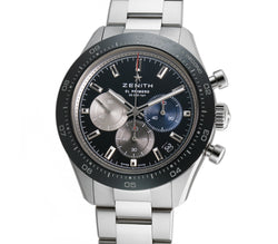 41mm Sport Chronograph Ceramic Bezel Steel Black Dial