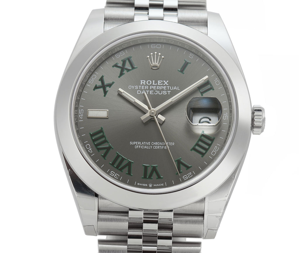 Rolex datejust 41 deals green roman numerals