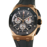 43mm Chronograph Rose Gold Ceramic “Méga Tapisserie” Black Dial