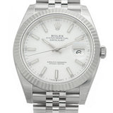 41mm Steel White Index Dial 18k White Gold Bezel Jubilee Bracelet