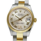 31mm Steel And 18k Yellow Gold Silver Roman Diamond VI Dial Oyster Bracelet