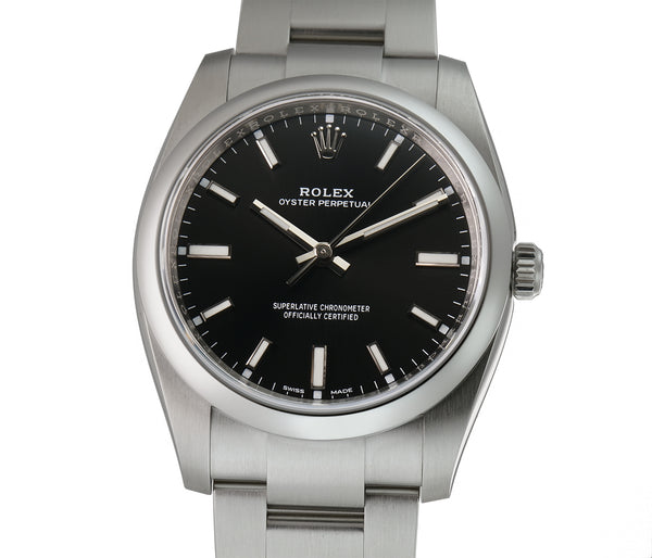 34mm No-Date Stainless Steel Black Dial