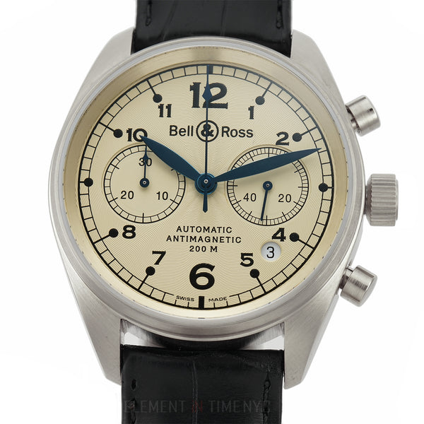 Bell Ross Vintage BR 126 18k White Gold Champagne Dial 39mm