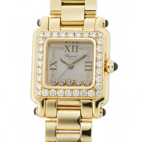 Chopard Happy Sport Square 5 Diamonds 18k Yellow Gold Element iN