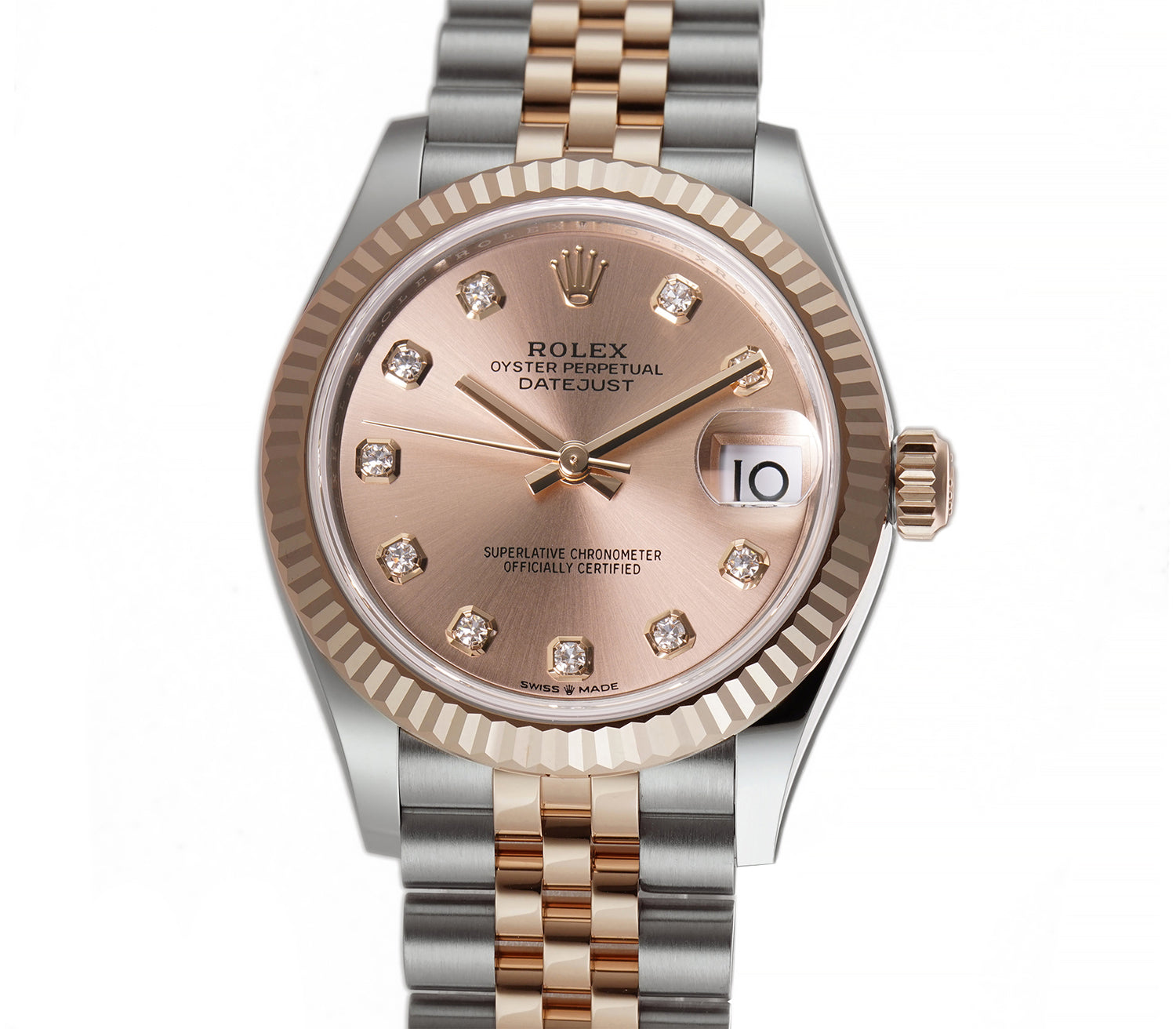 Rolex datejust 31 on sale rose gold price