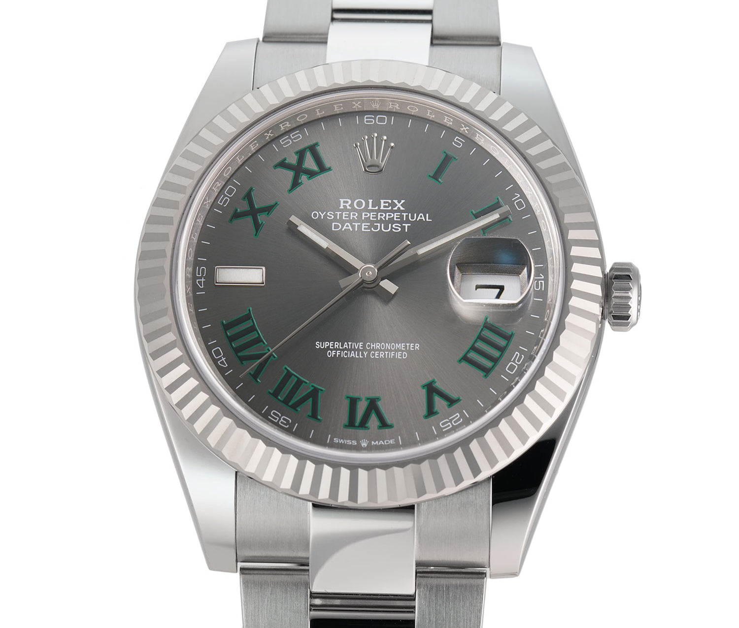 Datejust 41 sale green roman numerals