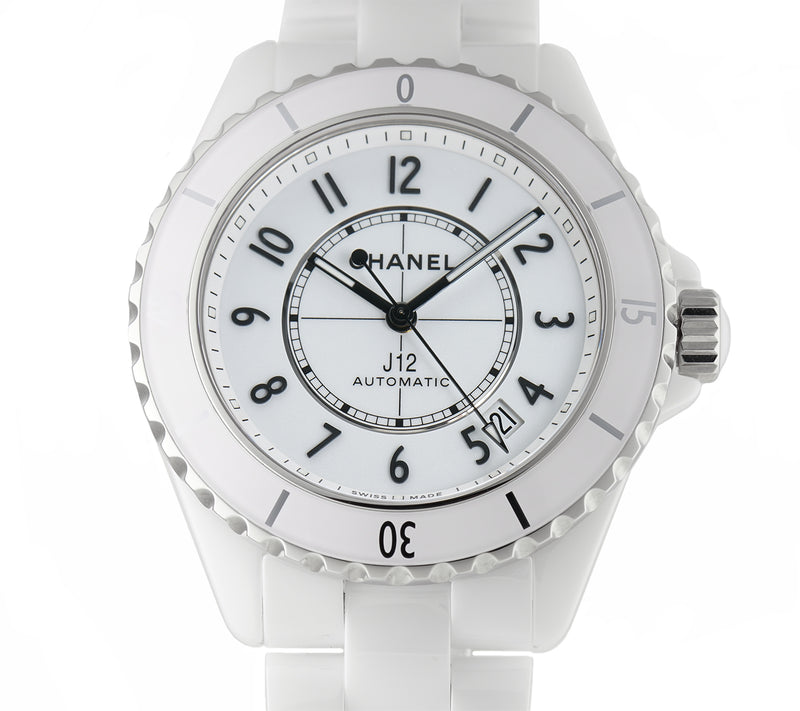 chanel white j12 watch