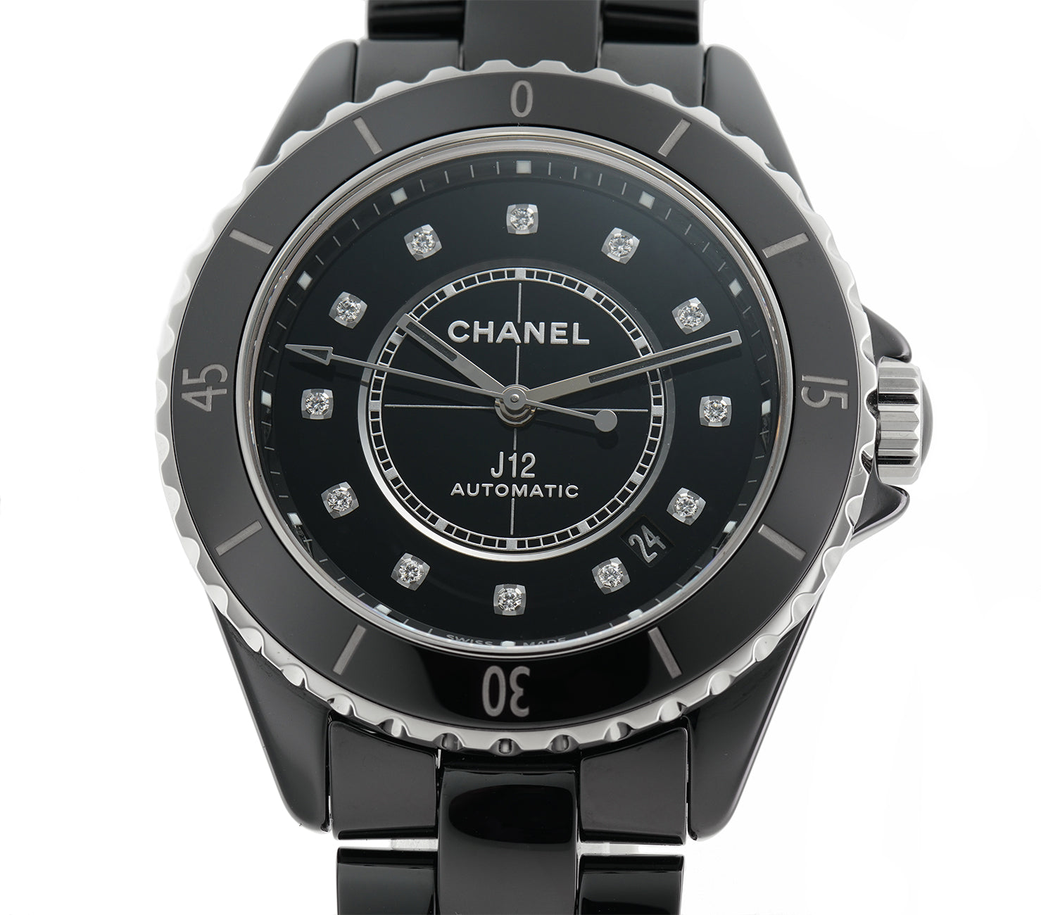 Chanel J12 Pre-owned Dial Black Diamond