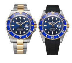 41mm Steel and Yellow Gold Ceramic Bezel Blue Dial RubberB Included
