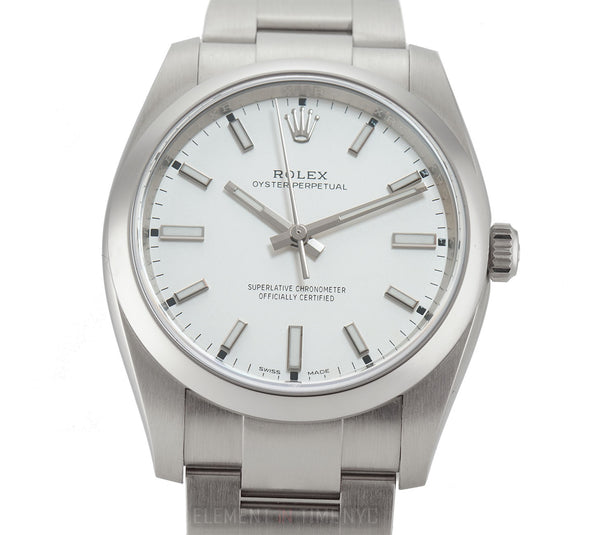 34mm No-Date Stainless Steel White Dial