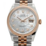 36mm Steel & 18k Everose Gold MOP Diamond Dial Jubilee