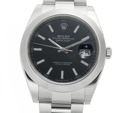 Steel 41mm Black Index Dial Oyster Bracelet