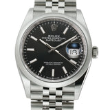 36mm Steel Black Index Dial Jubilee Bracelet