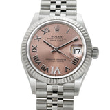 31mm Steel Pink Roman Diamond VI Dial Fluted Bezel Jubilee Bracelet