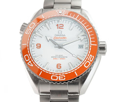 Planet Ocean 600m Co-Axial Master Chronometer Steel Orange Bezel 44mm White Dial