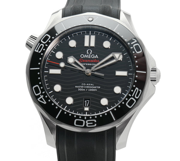 42mm Diver 300m Co-Axial Master Chronometer Black Dial On Rubber