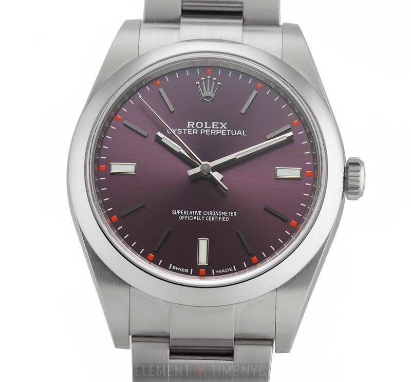 39mm No-Date Stainless Steel Red Grape Dial