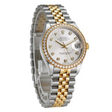 31mm Steel and Yellow Gold Diamond Bezel Silver Diamond Dial Jubilee